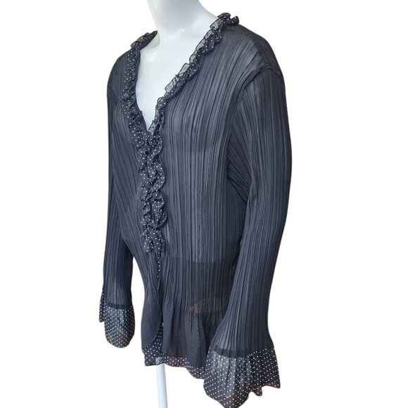 Lane Bryant Black Sheer Blouse (22/24) - Picture 2 of 6